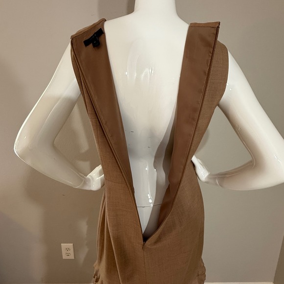 J. Crew Wool Blend Sleeveless Dress Brown Ruffle Tiered Hem Size 10 - Picture 5 of 12
